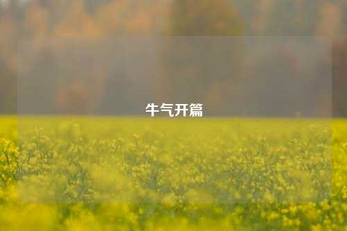 牛气开篇