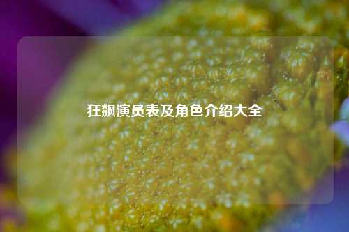 狂飙演员表及角色介绍大全