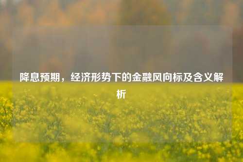 降息预期,经济形势下的金融风向标及含义解析