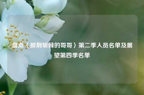 盘点〈披荆斩棘的哥哥〉第二季人员名单及展望第四季名单