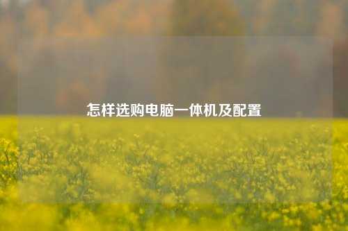 怎样选购电脑一体机及配置