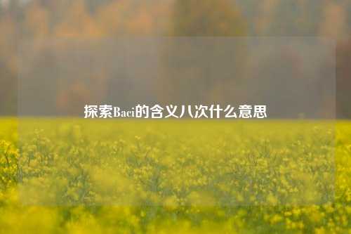 探索Baci的含义八次什么意思