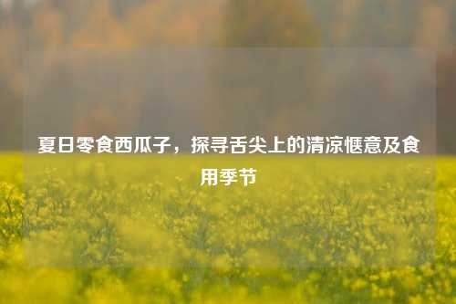 夏日零食西瓜子，探寻舌尖上的清凉惬意及食用季节