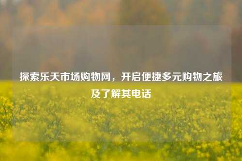 探索乐天市场购物网,开启便捷多元购物之旅及了解其电话