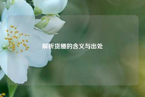 解析货腰的含义与出处
