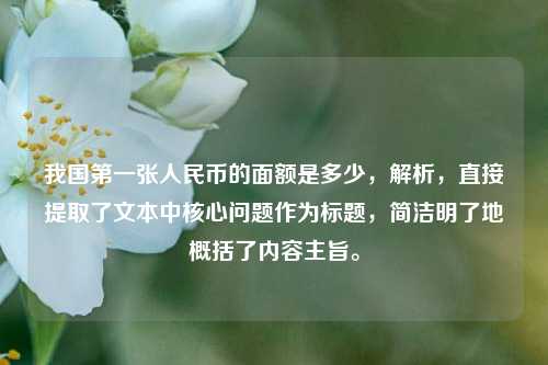我国第一张人民币的面额是多少，解析，直接提取了文本中核心问题作为标题，简洁明了地概括了内容主旨。