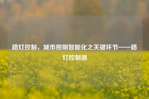 路灯控制,城市照明智能化之关键环节——路灯控制器