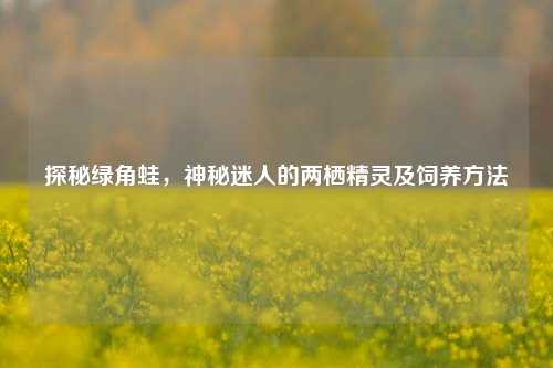 探秘绿角蛙,神秘迷人的两栖精灵及饲养方法