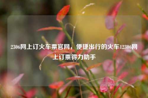 2306网上订火车票官网，便捷出行的火车12306网上订票得力助手