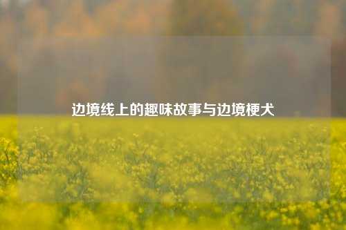 边境线上的趣味故事与边境梗犬