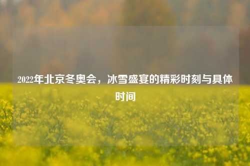 2022年北京冬奥会,冰雪盛宴的精彩时刻与具体时间