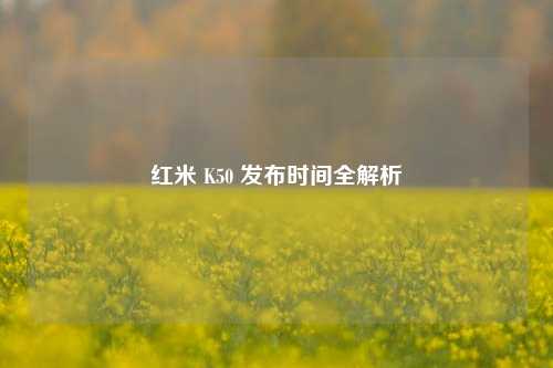 红米 K50 发布时间全解析