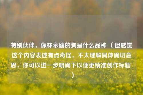 特别伙伴,像林永健的狗是什么品种 (但感觉这个内容表述有点奇怪,不太理解具体确切意思,你可以进一步明确下以便更精准创作标题 )
