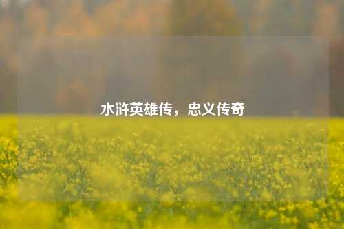 水浒英雄传,忠义传奇
