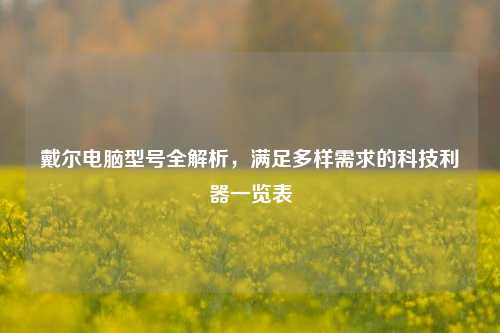 戴尔电脑型号全解析,满足多样需求的科技利器一览表