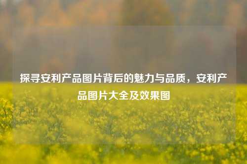探寻安利产品图片背后的魅力与品质,安利产品图片大全及效果图