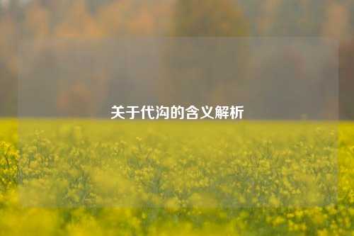 关于代沟的含义解析