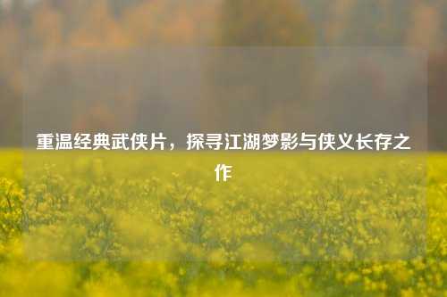 重温经典武侠片,探寻江湖梦影与侠义长存之作