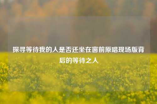 探寻等待我的人是否还坐在窗前原唱现场版背后的等待之人