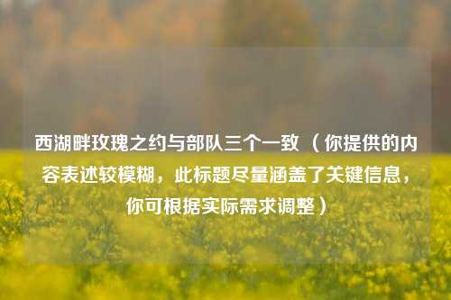 西湖畔玫瑰之约与部队三个一致 (你提供的内容表述较模糊,此标题尽量涵盖了关键信息,你可根据实际需求调整)