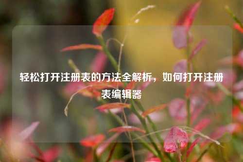 轻松打开注册表的方法全解析，如何打开注册表编辑器