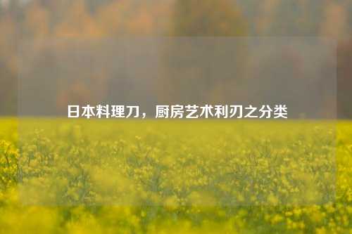 日本料理刀,厨房艺术利刃之分类