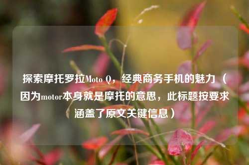 探索摩托罗拉Moto Q,经典商务手机的魅力 (因为motor本身就是摩托的意思,此标题按要求涵盖了原文关键信息)