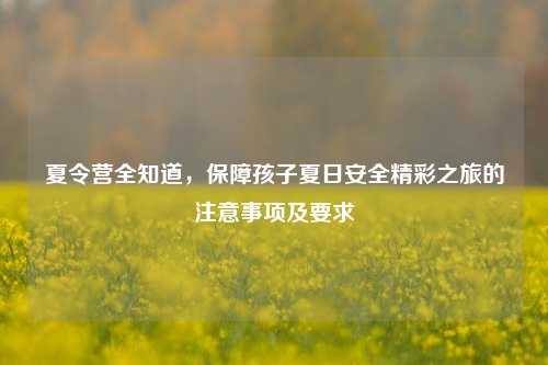 夏令营全知道,保障孩子夏日安全精彩之旅的注意事项及要求