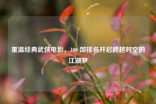 重温经典武侠电影,100 部排名开启跨越时空的江湖梦