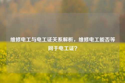 维修电工与电工证关系解析,维修电工能否等同于电工证?