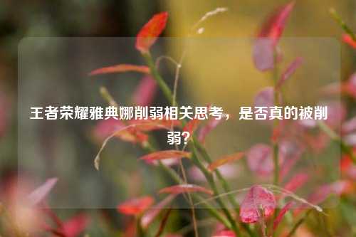 王者荣耀雅典娜削弱相关思考,是否真的被削弱?