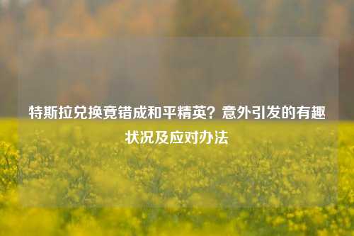 特斯拉兑换竟错成和平精英？意外引发的有趣状况及应对办法