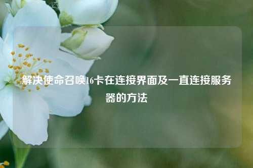 解决使命召唤16卡在连接界面及一直连接服务器的方法