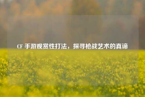 CF 手游观赏性打法,探寻枪战艺术的真谛