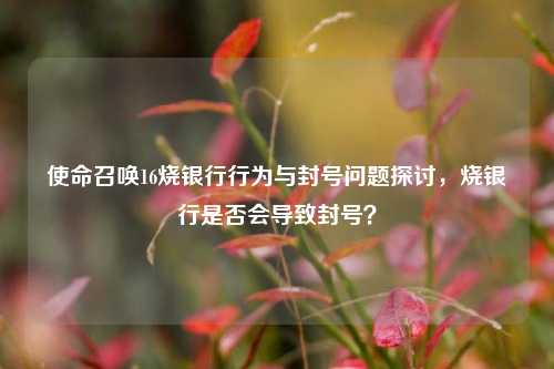使命召唤16烧银行行为与封号问题探讨,烧银行是否会导致封号?