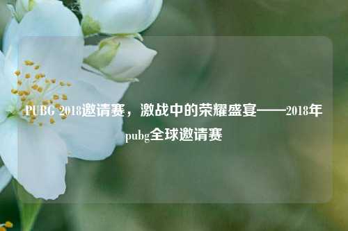 PUBG 2018邀请赛,激战中的荣耀盛宴——2018年pubg全球邀请赛