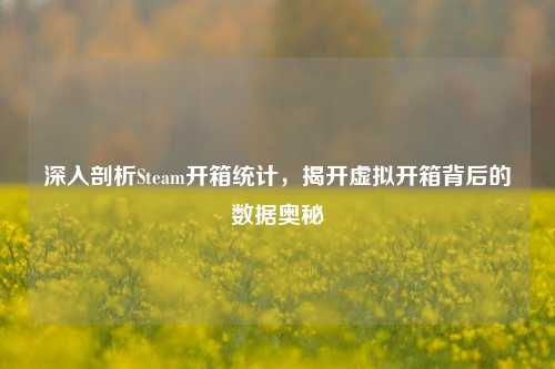 深入剖析Steam开箱统计，揭开虚拟开箱背后的数据奥秘