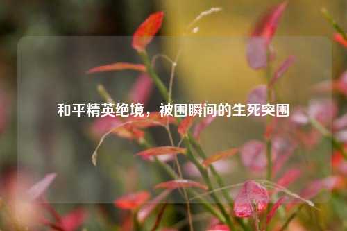 和平精英绝境，被围瞬间的生死突围