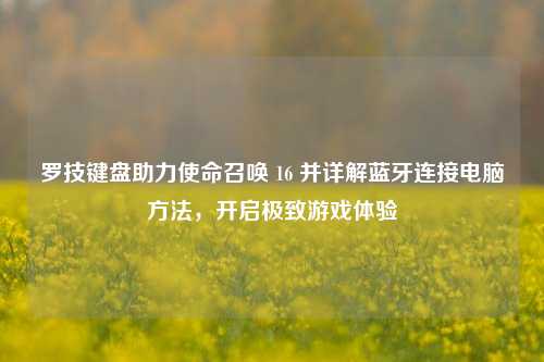 罗技键盘助力使命召唤 16 并详解蓝牙连接电脑方法，开启极致游戏体验