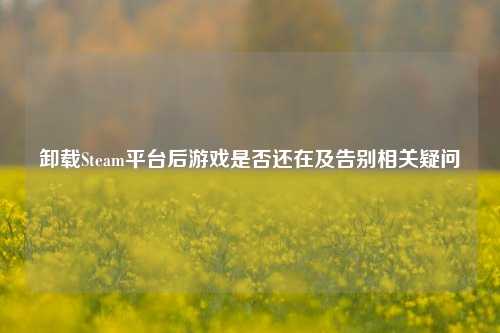 卸载Steam平台后游戏是否还在及告别相关疑问