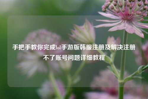 手把手教你完成lol手游版韩服注册及解决注册不了账号问题详细教程