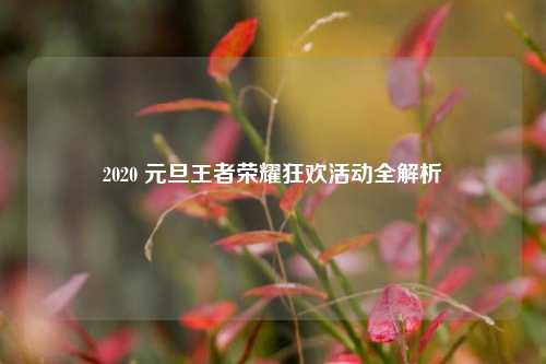 2020 元旦王者荣耀狂欢活动全解析