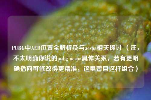 PUBG中AED位置全解析及与aespa相关探讨 （注，不太明确你说的pubg aespa具体关系，若有更明确指向可修改得更精准，这里暂且这样组合）