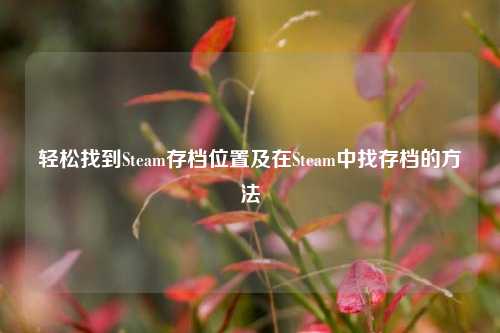 轻松找到Steam存档位置及在Steam中找存档的方法