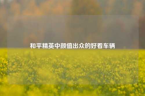 和平精英中颜值出众的好看车辆