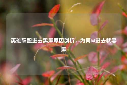 英雄联盟进去黑屏原因剖析，为何lol进去就黑屏