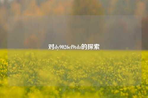 对dy9026cf9tdz的探索