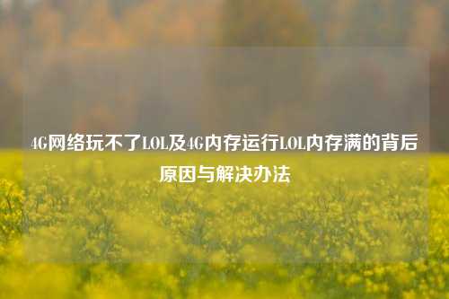 4G网络玩不了LOL及4G内存运行LOL内存满的背后原因与解决办法