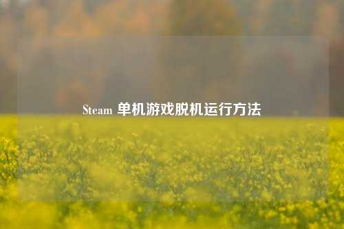 Steam 单机游戏脱机运行方法