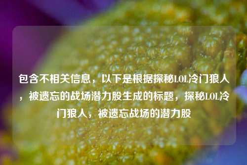 包含不相关信息,以下是根据探秘LOL冷门狼人,被遗忘的战场潜力股生成的标题,探秘LOL冷门狼人,被遗忘战场的潜力股